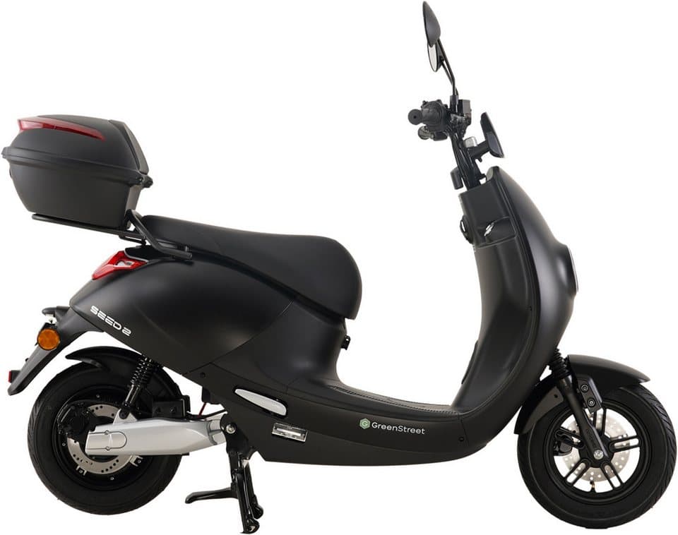 GreenStreet E-Motorroller SEED2 2000W 45 km/h schwarz inkl. Topcase, 2000 W, 45 km/h - Thumbnail 4