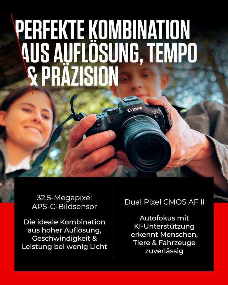 Canon EOS R7 + RF-S 18-150mm F3.5-6.3 IS STM Systemkamera (RF-S 18-150mm F3,5-6,3 IS STM, 34,4 MP, Bluetooth, WLAN) - Thumbnail 7