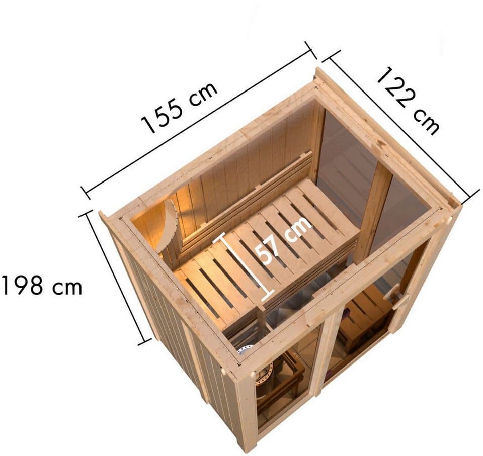 Karibu Sauna Vivi 1, BxTxH: 155 x 122 x 198 cm, 68 mm, (Set) - Thumbnail 10