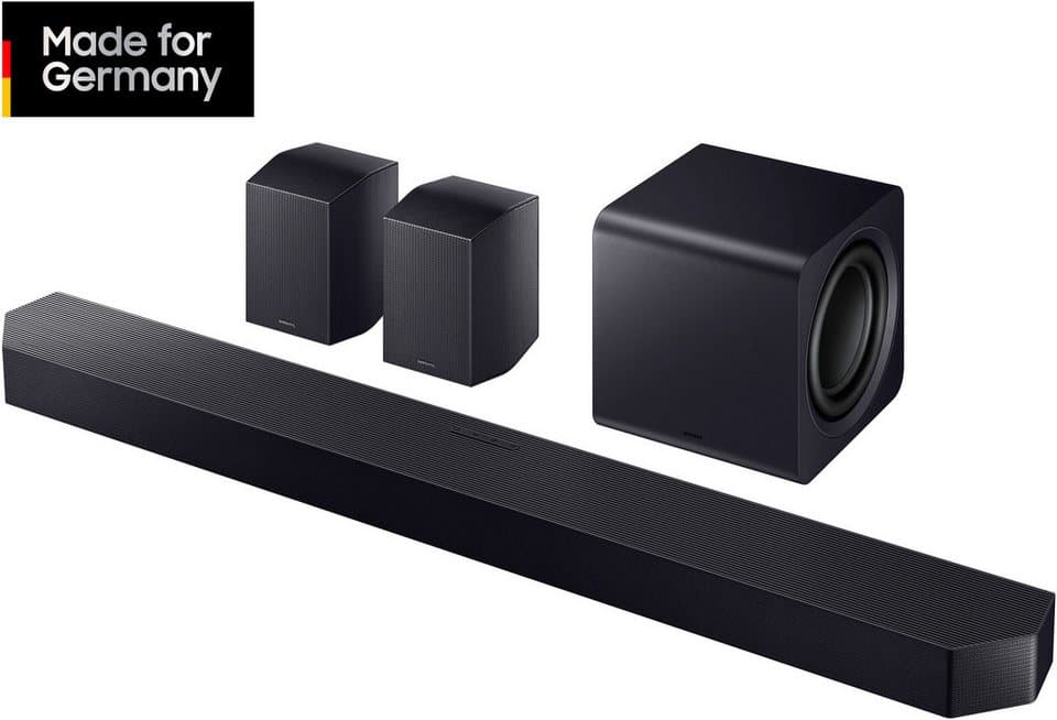 Samsung HW-Q995GF Q-Soundbar Soundbar 11.1.4 (Bluetooth, WLAN (WiFi), 40 W, 11.1.4-Kanal Subwoofer & Rücklautsprecher, Kabellos Dolby Atmos, DTS:X)