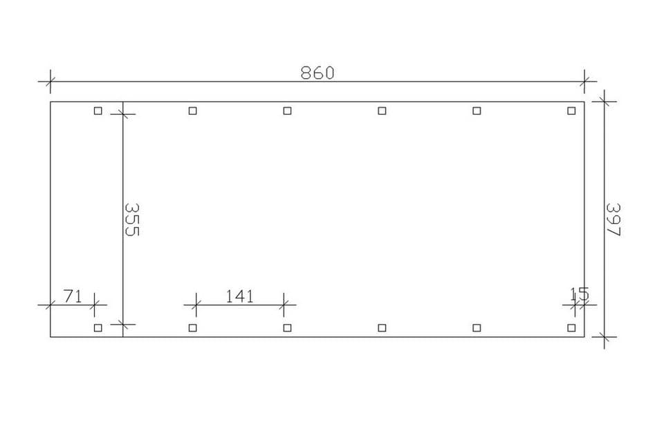 Skanholz Einzelcarport Friesland, BxT: 397x860 cm, 221 cm Einfahrtshöhe - Thumbnail 8