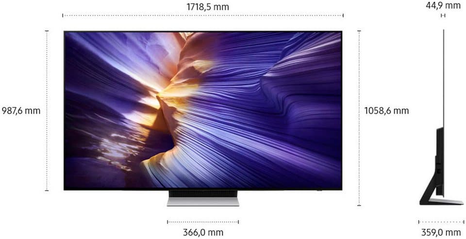 Samsung GQ77S90FAE OLED-Fernseher (194 cm/77 Zoll, 4K Ultra HD, Smart-TV, HDR+, Dolby Atmos & AI Sound, Gaming Hub, Upscaling Pro, bis zu 144Hz) - Thumbnail 12