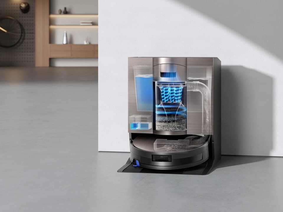 ECOVACS Saugroboter mit Wischfunktion DEEBOT X11 OmniCyclone, 19.500 Pa, 18 l/s Luftstrom, 110 W, beutellos, Schnellladefunktion, Wischrolle, beutellos - Thumbnail 14
