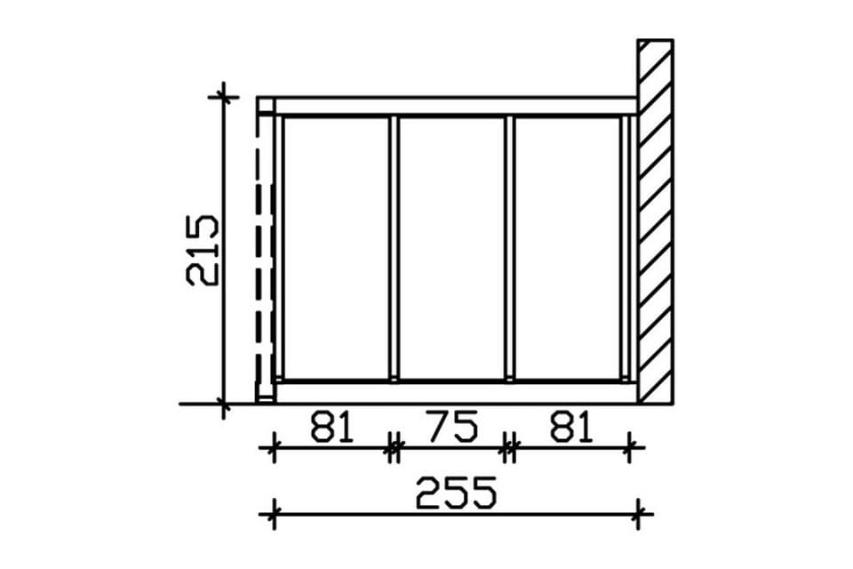 Skanholz Carport-Seitenwand, BxH:255x200 cm, m. Polycarbonatplatten - Thumbnail 2