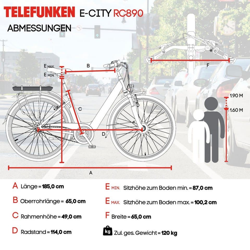 Telefunken E-Bike Cityrad Multitalent RC890, 7 Gang Shimano Nexus Schaltwerk, Mittelmotor, 468 Wh, Pedelec, Elektrofahrrad für Damen u. Herren - Thumbnail 10