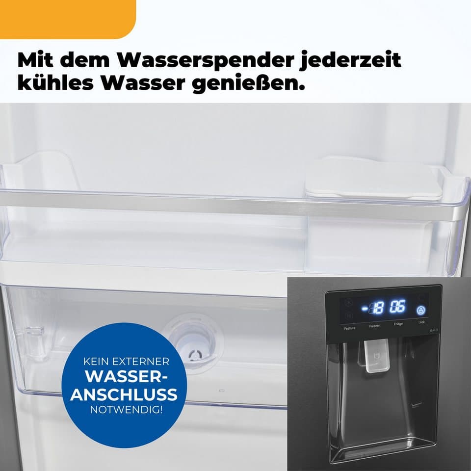 exquisit Multi Door MD430-100-WS-202E inoxlook-az MD430-100-WS-202E inoxlook-az, 183 cm hoch, 83,6 cm breit - Thumbnail 6