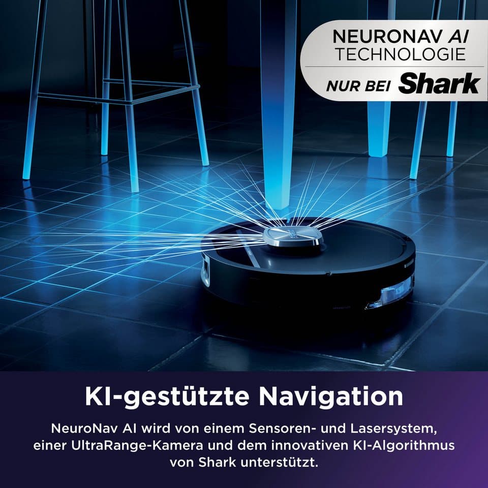 Shark Saugroboter Shark PowerDetect UV Reveal 2-in-1 Saug- und Wischroboter RV3000XEEU, 650 W, beutellos, UV-Reveal-Technologie, 8 PowerDetect-Technologien - Thumbnail 7