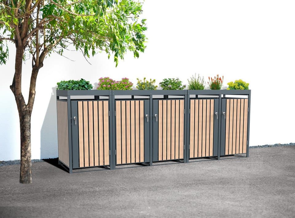 WESTMANN Mülltonnenbox Planta, Platz für 5 Mülltonnen je 240 L, BxHxT: 332x84x124,5 cm - Bild 1