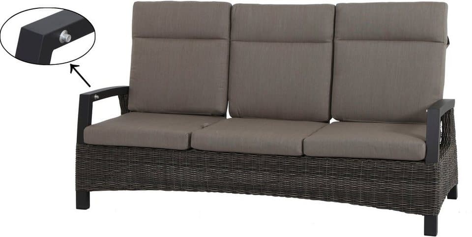 Siena Garden Gartenlounge-Set Corido, (Set, 9-tlg), bestehend aus 2 Sesseln, 1 Sofa, 1 Tisch und 5 Auflagen - Bild 1