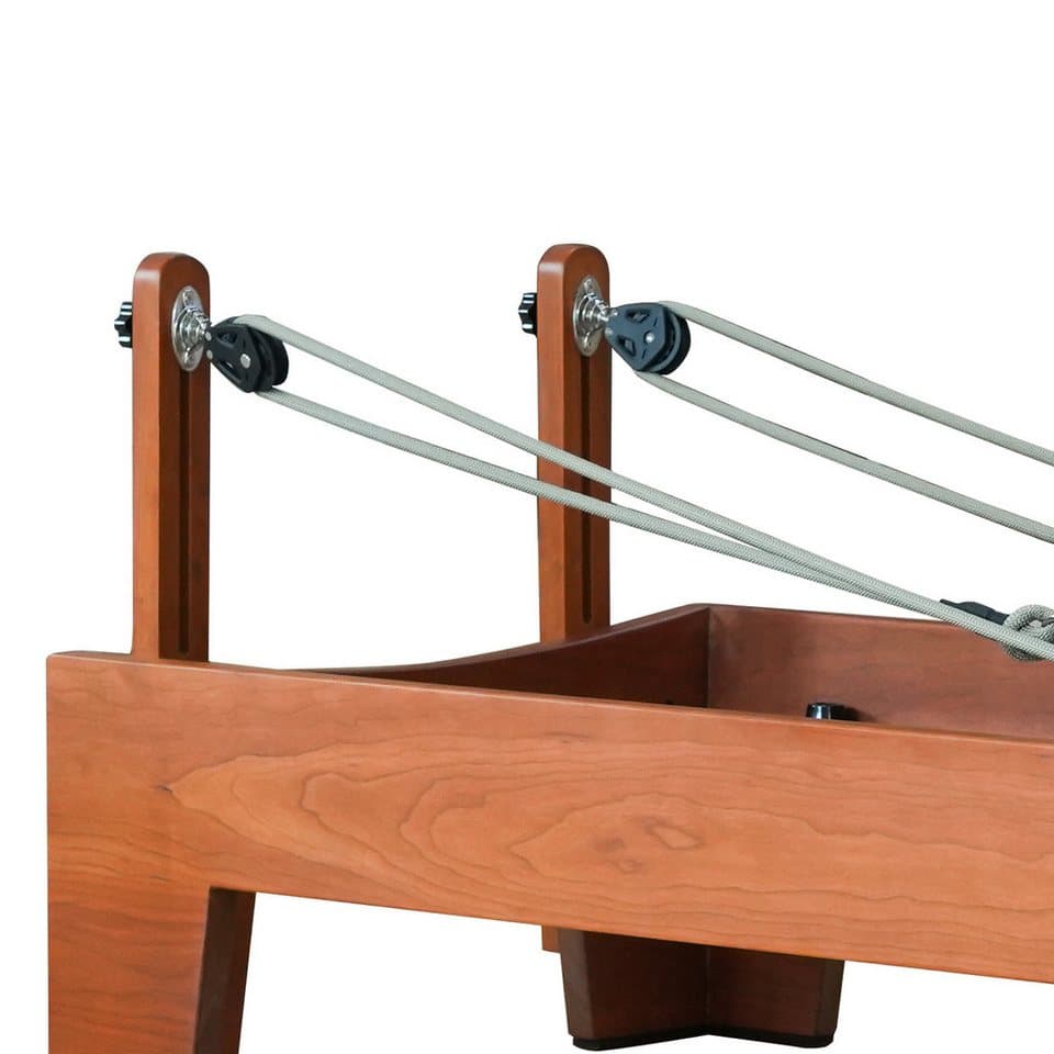 JASPORT Pilates-Reformer Hochwertige Holz-Reformer Serie für Pilates-Studios, (Inklusive Zubehör, Reformer-Set), Human-Bearing-System, Geräuscharme Rollen, Dreistufige Federplatte - Thumbnail 5