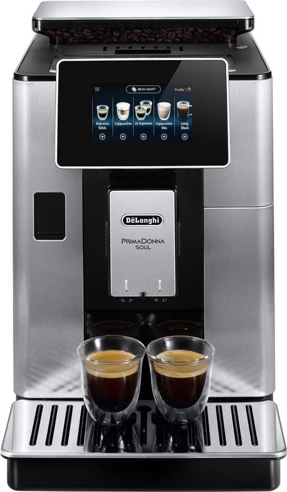 De'Longhi Kaffeevollautomat PrimaDonna Soul ECAM610.75.MB - Mit Kaffeekannen-Funktion, Inkl. Kaffeekanne, Bean Adapt Technology, Edelstahl, Scheibenmahlwerk - Thumbnail 3