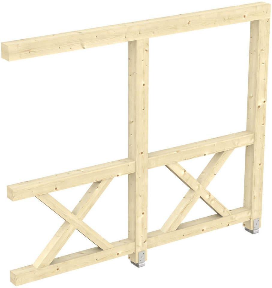 Skanholz Carport-Seitenwand Andreaskreuz, BxH:255x210 cm, Wandanbau - Bild 1