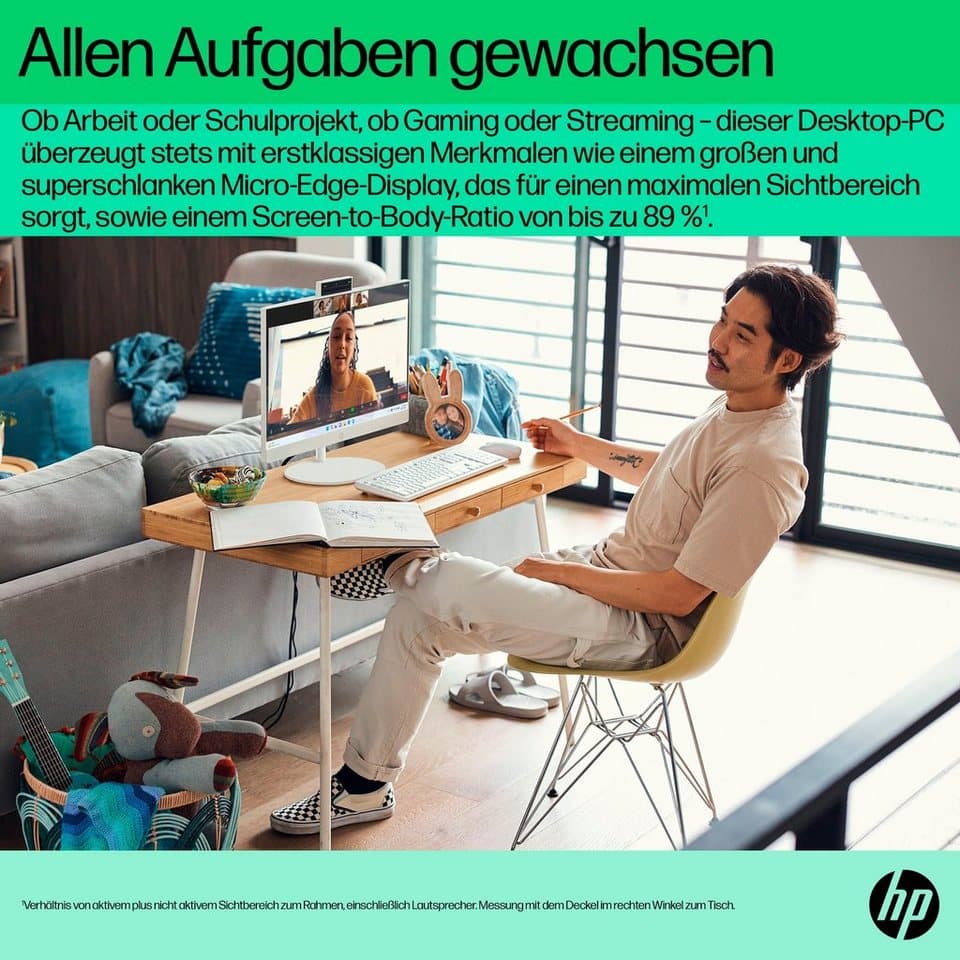 HP 24-cr1202ng All-in-One PC (23,8 Zoll, Intel Core Ultra 7 155U, 4-core ARC Graphics, 16 GB RAM, 512 GB SSD, Luftkühlung) - Thumbnail 10