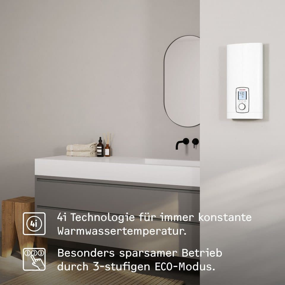 STIEBEL ELTRON Komfort-Durchlauferhitzer DHE 18/21/24 kW, immer gradgenaue Temperatur, elektronisch, min. 20 °C, max. 60 °C, 4i Technologie für immer konstante Warmwassertemperatur - Thumbnail 2