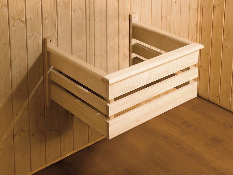 weka Sauna Element-Ecksauna VARBERG 3, BxTxH: 194 x 194 x 199 cm, 38 mm, vorgefertigte Elemente, moderne Ganzglastür, bodenl. Fensterelement - Thumbnail 4