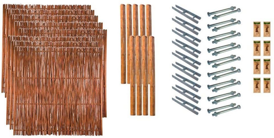 Tetzner & Jentzsch Geflechtzaun Portland 6, (Set), 8 Elemente, LxH: 1521x180 cm