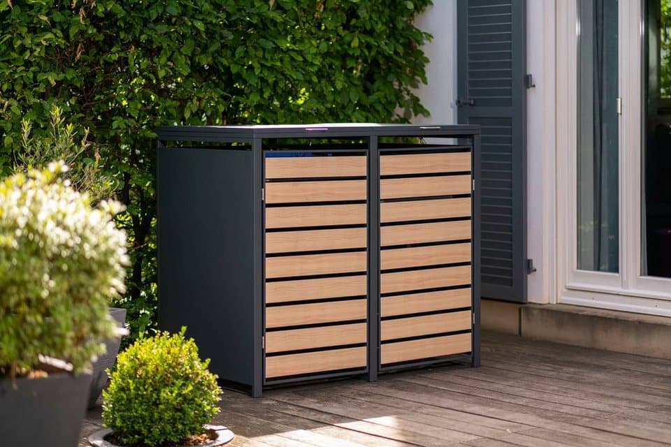 WESTMANN Mülltonnenbox für 2 Mülltonnen à 240 l, HxBxT: 116x132x80cm, mit Gasdruckfedern und Deckeldämpfern - Thumbnail 20