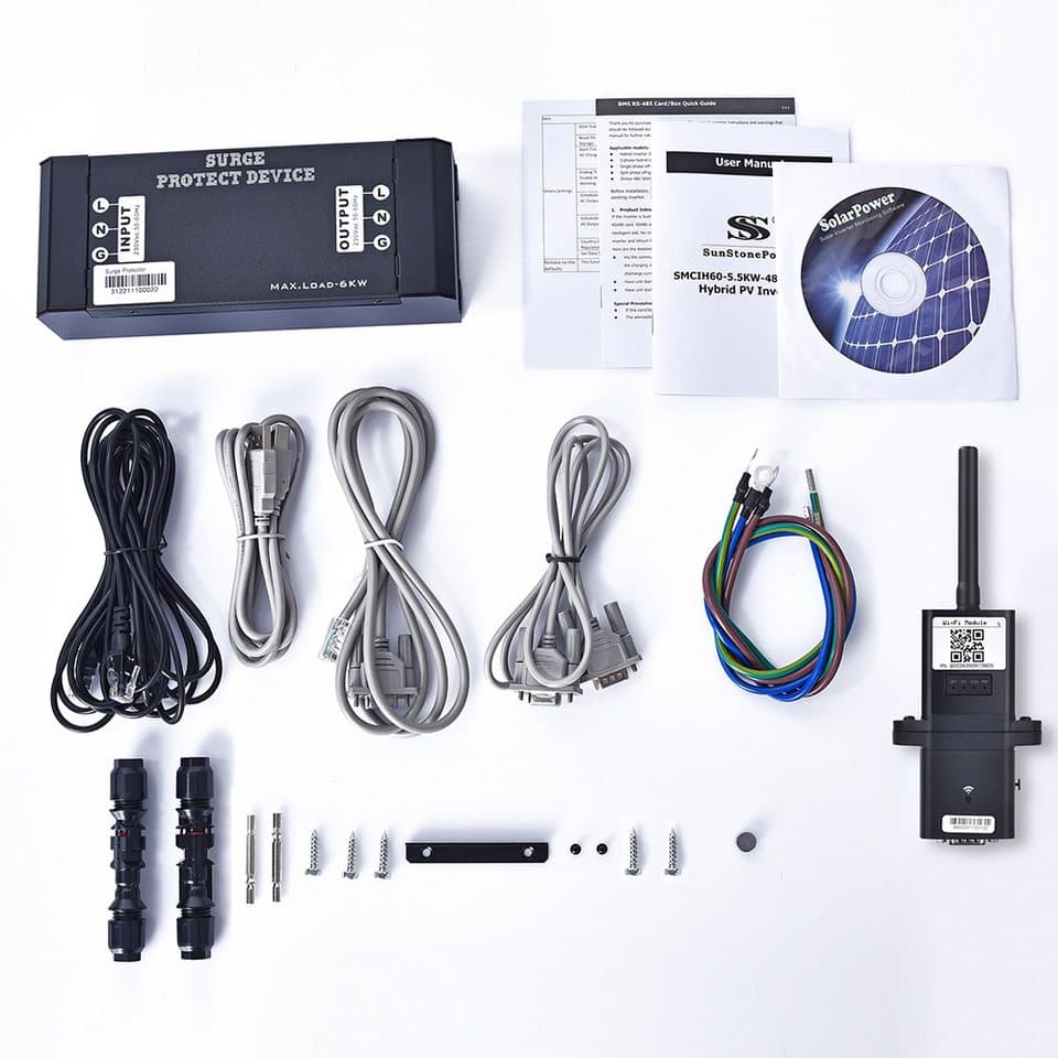 Sunstone Power Wechselrichter 5500W 48Vdc Solar Hybridwechselrichter PV-Eigenverbrauch Einspeisung, (Sunstone Power Hybrid Wechselrichter 1 Stk), Reine Sinuswelle, mit App, Inselbetrieb und Einspeisung ins Netz - Thumbnail 6