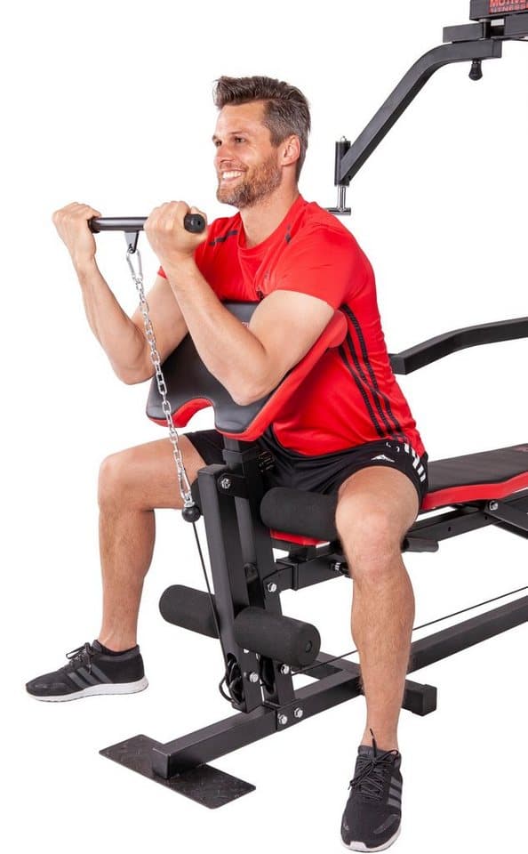 MOTIVE FITNESS by U.N.O. Kraftstation Multi-Gym Competition, 10 Gewichtsblöcke (Seilzug, Butterflystange, Latzug, Ruderfunktion und mehr), max. Benutzergewicht 120 kg, max. Trainingsgewicht 45 kg - Thumbnail 6