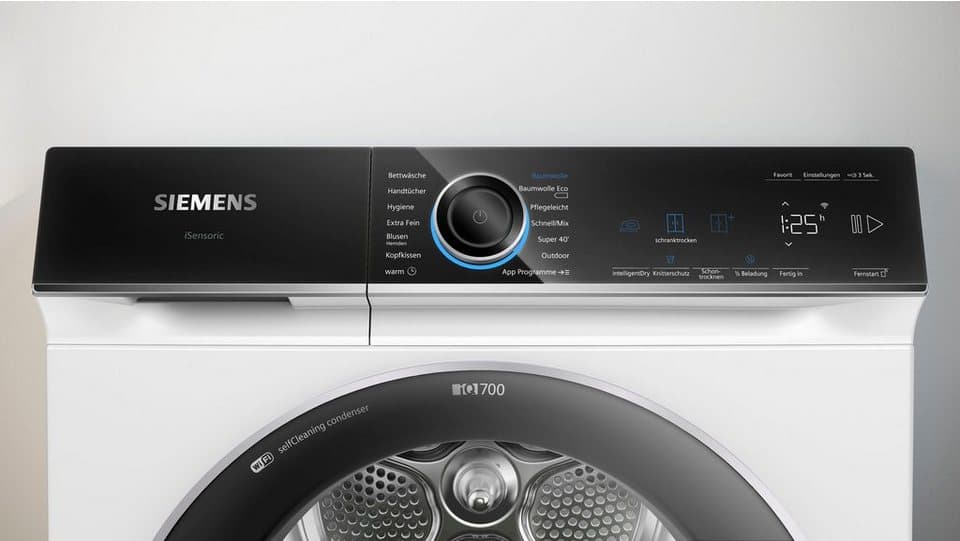 SIEMENS Wärmepumpentrockner iQ700 WQ45B2B40, Selbstreinigender Kondensator, intelligentDry, autoDry, Home Connect - Thumbnail 6