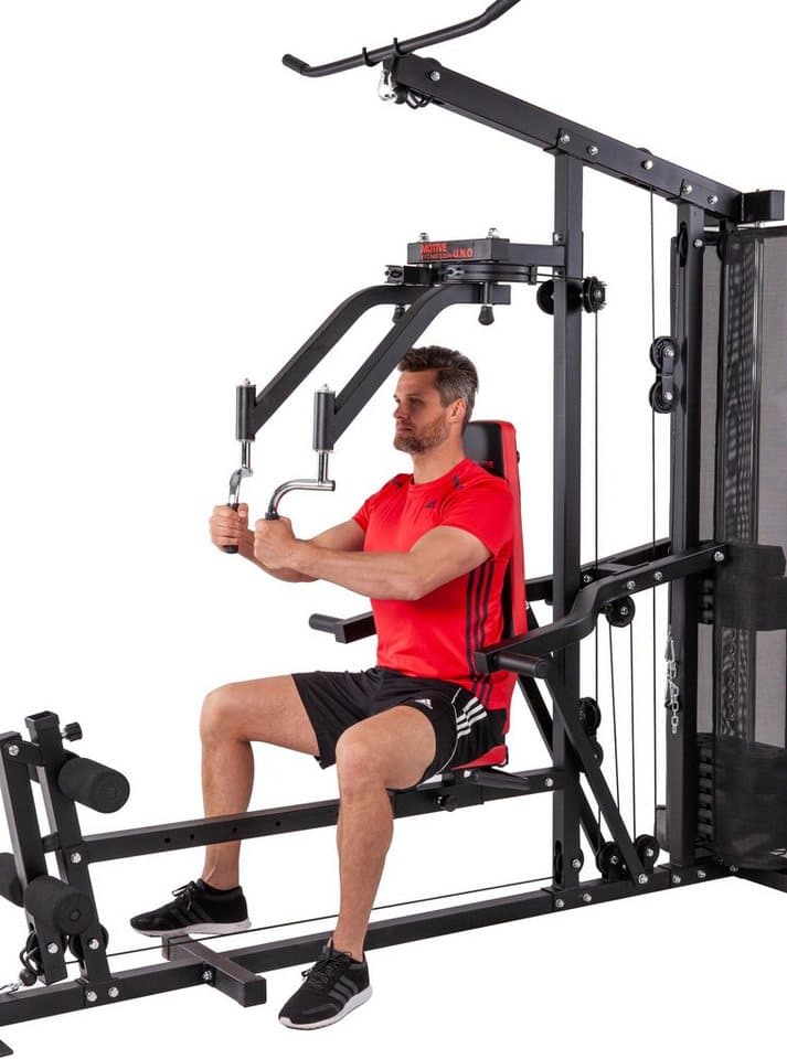 MOTIVE FITNESS by U.N.O. Kraftstation Multi-Gym Competition, 10 Gewichtsblöcke (Seilzug, Butterflystange, Latzug, Ruderfunktion und mehr), max. Benutzergewicht 120 kg, max. Trainingsgewicht 45 kg - Thumbnail 5