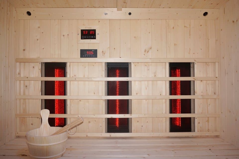 Sanotechnik Sauna »LAHTI« Außensauna mit Infrarotkabine, BxTxH: 198 x 181,5 x 200,2 cm, 4,4 mm, geeignet für 6 Personen, Fichetnholz - Thumbnail 11