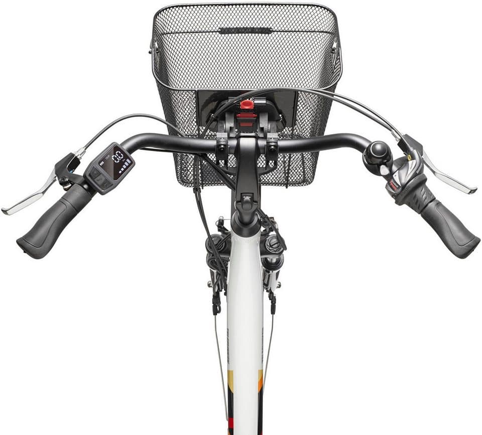 Telefunken E-Bike Cityrad Multitalent RC822, 7 Gang Shimano Tourney Schaltwerk, Kettenschaltung, Frontmotor, 531,3 Wh, (Beleuchtung, Straßenzulassung, ca. 100 km Reichweite, 2 V-Bremsen), Elektrofahrrad, Damen Herren, 28 Zoll, 36,9 V, 531,3 Wh Akku, Pedelec - Thumbnail 4