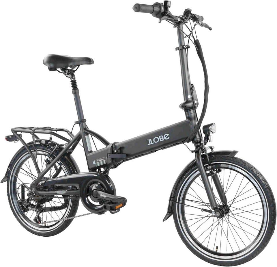 LLobe E-Bike Klapprad Falt E-Bike 20" Plexa, 6 Gang Shimano Tourney Schaltwerk, Kettenschaltung, Heckmotor, 280,14 Wh - Thumbnail 2