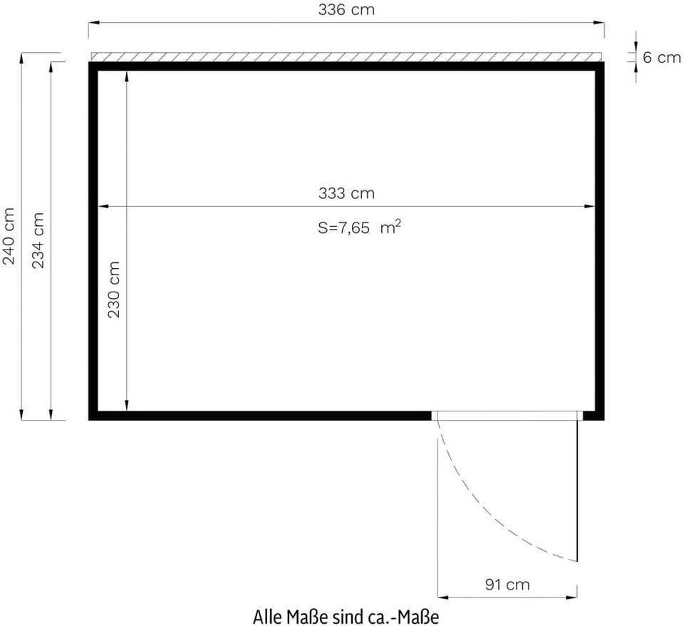KONIFERA Gartenhaus Cubus 3, BxT: 337x240 cm, Inklusive Fußboden - Thumbnail 9