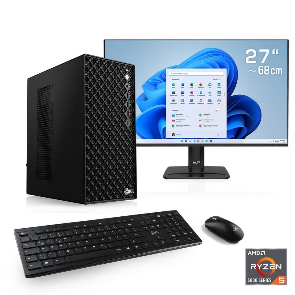 CSL Mystic V24148 PC-Komplettsystem (27", AMD Ryzen 5 5600GT, AMD Radeon™ Vega 8 Graphics, 16 GB RAM, 1000 GB SSD) - Bild 1
