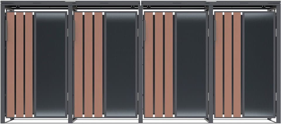 WESTMANN Mülltonnenbox Status 4, BxTxH: 265x80x116 cm, für 4x240 L Mülltonnen - Bild 1
