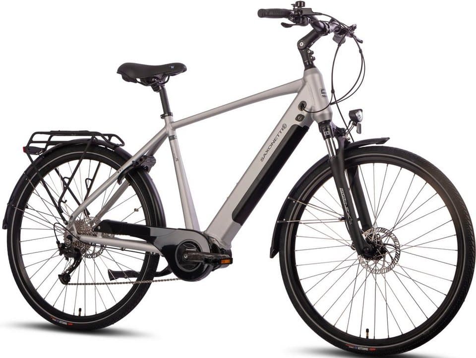 SAXONETTE E-Bike Trekkingrad Saxonette Deluxe Sport (Diamant), 9 Gang Shimano Alivio Schaltwerk, Kettenschaltung, Mittelmotor, 418 Wh, Pedelec, Elektrofahrrad für Damen u. Herren - Thumbnail 2
