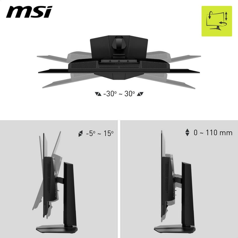 MSI MAG 322UP QD-OLED E16 OLED-Monitor (80 cm/32 ", 3840 x 2160 px, 4K Ultra HD, 0,03 ms Reaktionszeit, 165 Hz, QD-OLED, neig-, schwenk-, höhenverstellbar, Pivot) - Thumbnail 7