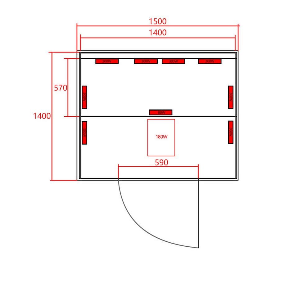 Sanotechnik Infrarotkabine OSLO, BxTxH: 150 x 150 x 200 cm, für 2 Personen - Thumbnail 6
