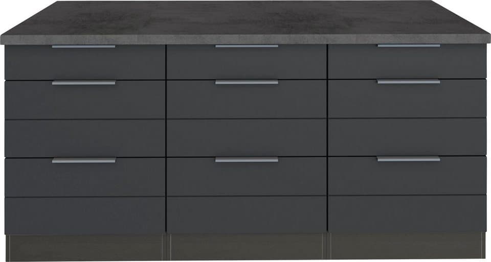 KOCHSTATION Unterschrank KS-Luhe 180 cm breit, für viel Stauraum, MDF-Fronten mit waagerechter Lisene - Thumbnail 2