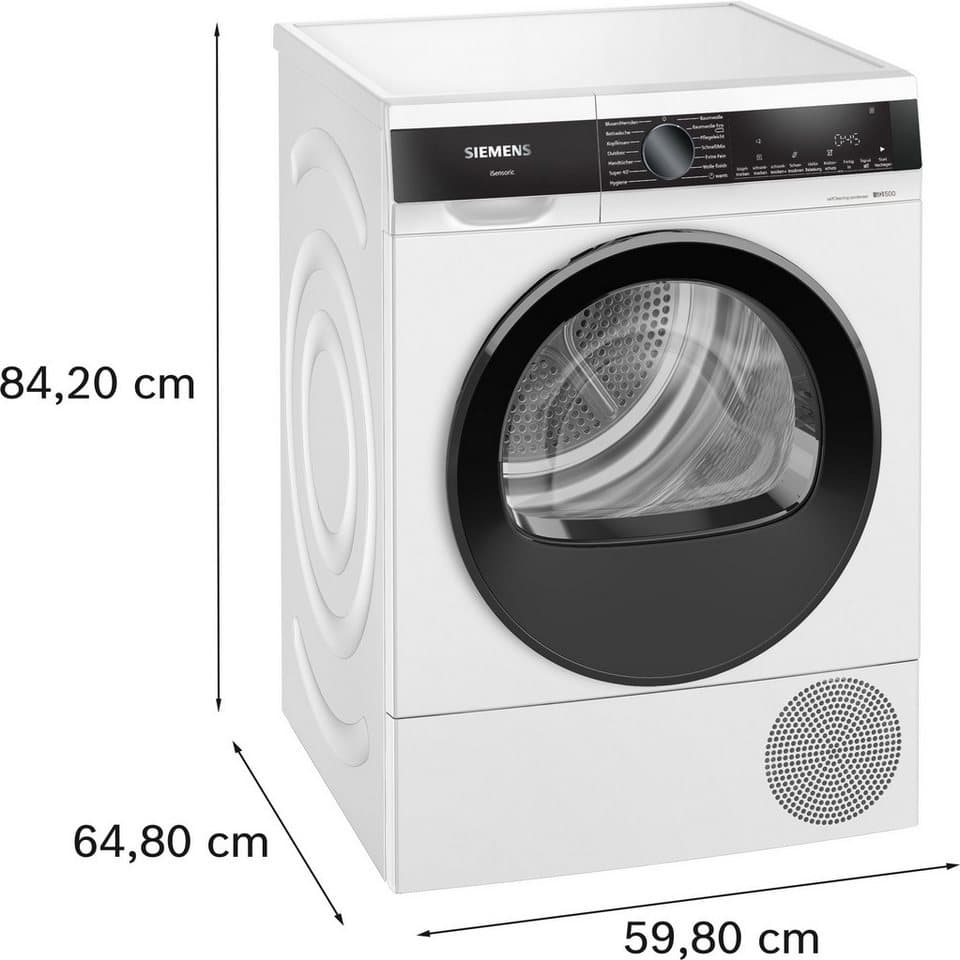 SIEMENS Wärmepumpentrockner iQ500 WQ45G2D00, Selbstreinigender Kondensator, Halbe Beladung, Reversierende Trommel - Thumbnail 9