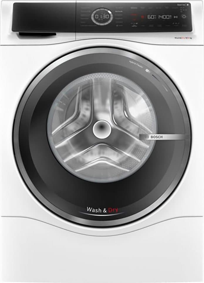 BOSCH Waschtrockner Serie 8 WNC244070, 9 kg, 6 kg, 1400 U/min, Wash & Dry 45', AquaStop, Auto Dry, Fleckenautomatik, Home Connect
