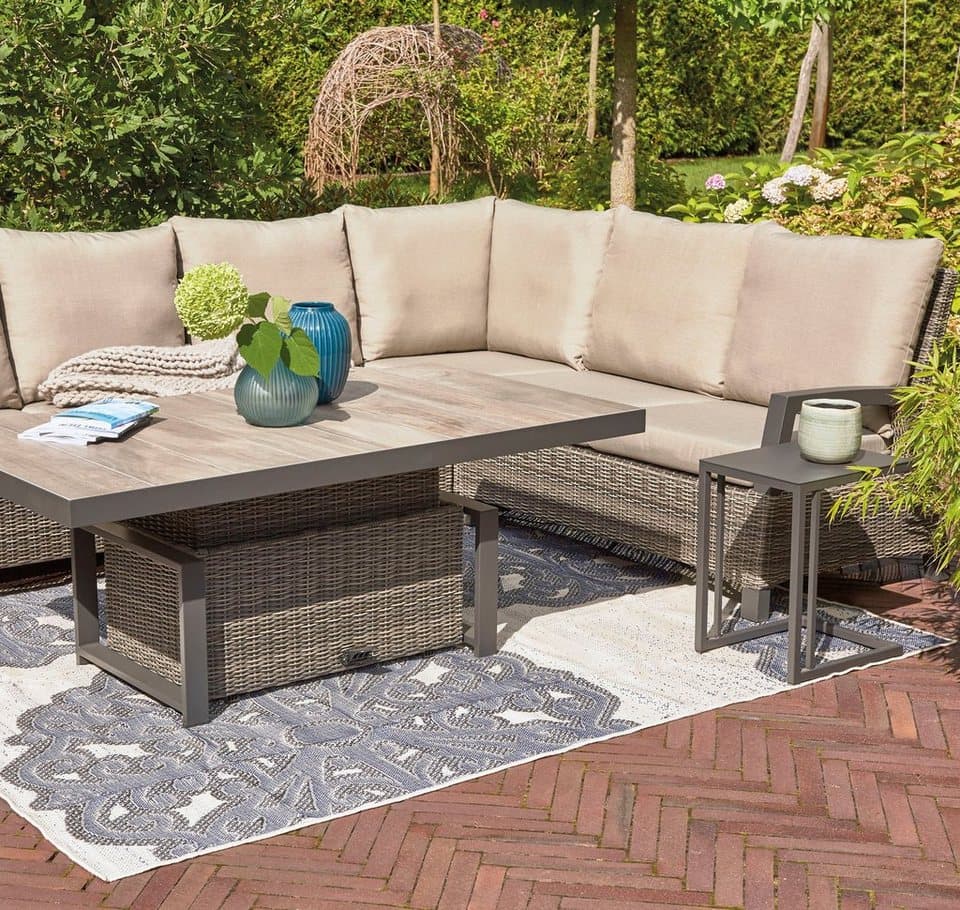 Siena Garden Gartenlounge-Set Corido, (Set, 9-tlg), bestehend aus 2 Sesseln, 1 Sofa, 1 Tisch und 5 Auflagen - Thumbnail 45