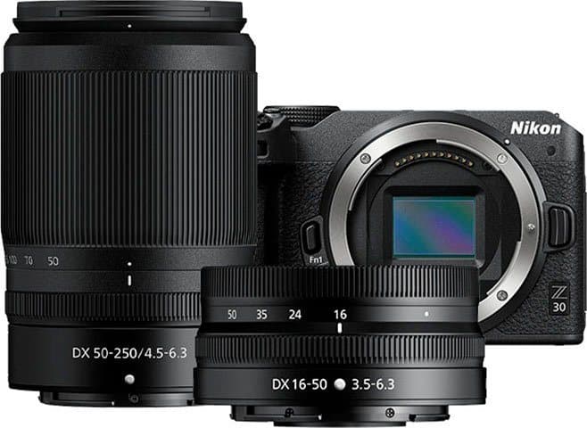 Nikon Kit Z 30 + 16–50 + 50–250 VR Systemkamera (NIKKOR Z DX 16–50 mm 1:3,5–6,3 VR, NIKKOR Z DX 50–250 mm 1:4,5–6,3 VR, 20,9 MP, WLAN (Wi-Fi), Bluetooth) - Thumbnail 6
