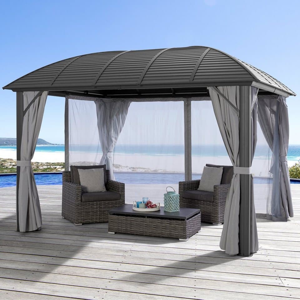 KONIFERA Pavillon Málaga, inkl. 4 Seitenteile und 4 Moskitonetzten, Aluminiumgestell