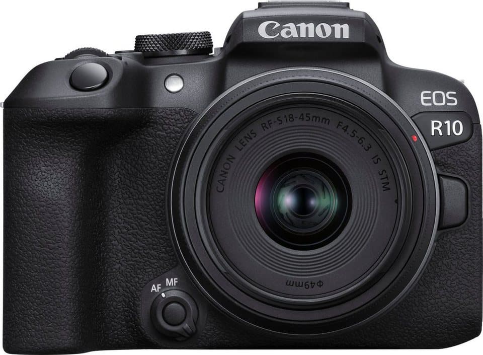 Canon EOS R10 + RF-S 18-45mm F4.5-6.3 IS STM Kit Systemkamera (RF-S 18-45mm F4.5-6.3 IS STM, 24,2 MP, Bluetooth, WLAN, inkl. RF-S 18-45mm Objektiv)
