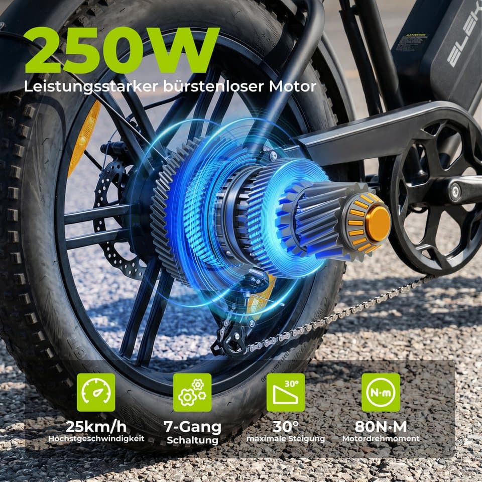 Vankel E-Bike Cityrad E-MTB E6-2.0 Damen u. Herren 48V 15Ah 720WH 250W 80Nm 108 km, 7 Gang Shimano, Kettenschaltung, Heckmotor, 720 Wh, (mit Akku-Schlüssel, Beleuchtungsset, mit Akku-Ladegerät, mit Werkzeug), bis 100km, 7 Gang Shimano, Kettenschaltung, E-bikes Pedelec - Thumbnail 4
