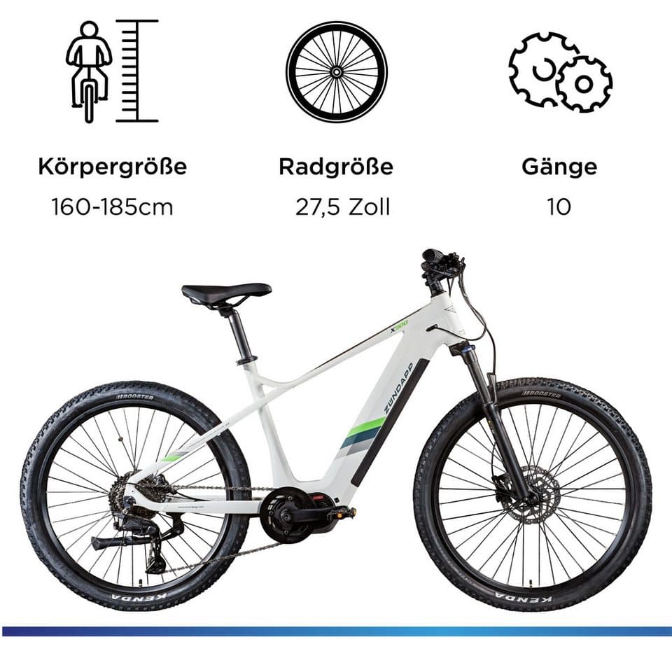 Zündapp E-Bike Mountainbike X900, 10 Gang Shimano Cues U6020 SGS Schaltwerk, Kettenschaltung, Mittelmotor, 733 Wh, Pedelec, Elektrofahrrad für Damen und Herren, MTB - Thumbnail 3