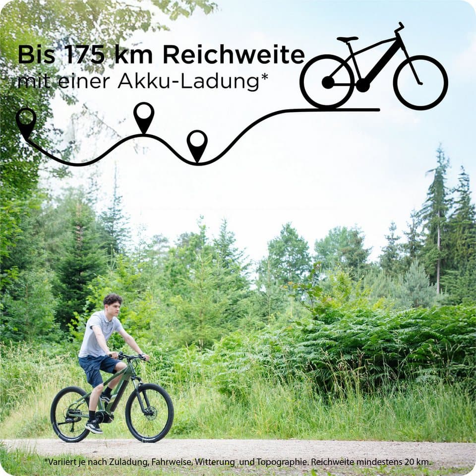 Zündapp E-Bike Mountainbike X900, 10 Gang Shimano Cues U6020 SGS Schaltwerk, Kettenschaltung, Mittelmotor, 715,68 Wh, Pedelec, Elektrofahrrad für Damen und Herren, MTB - Thumbnail 2