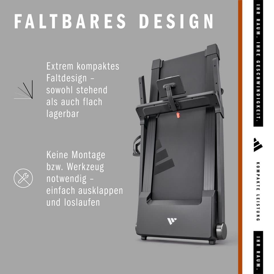adidas Performance Laufband T-24c (mit Bluetooth und App-Funktion), bis max. 18 km/h, klappbar, mit Steigung, 110 kg max. Benutzergewicht - Thumbnail 51
