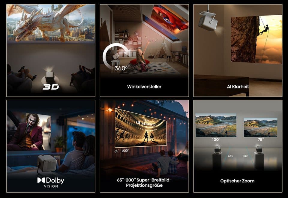 Hisense M2 PRO DLP-Beamer (1300 lm, 1000:1, 3840 x 2160 px, Hisense M2 PRO 4K UHD Laser Mini Projektor) - Thumbnail 15