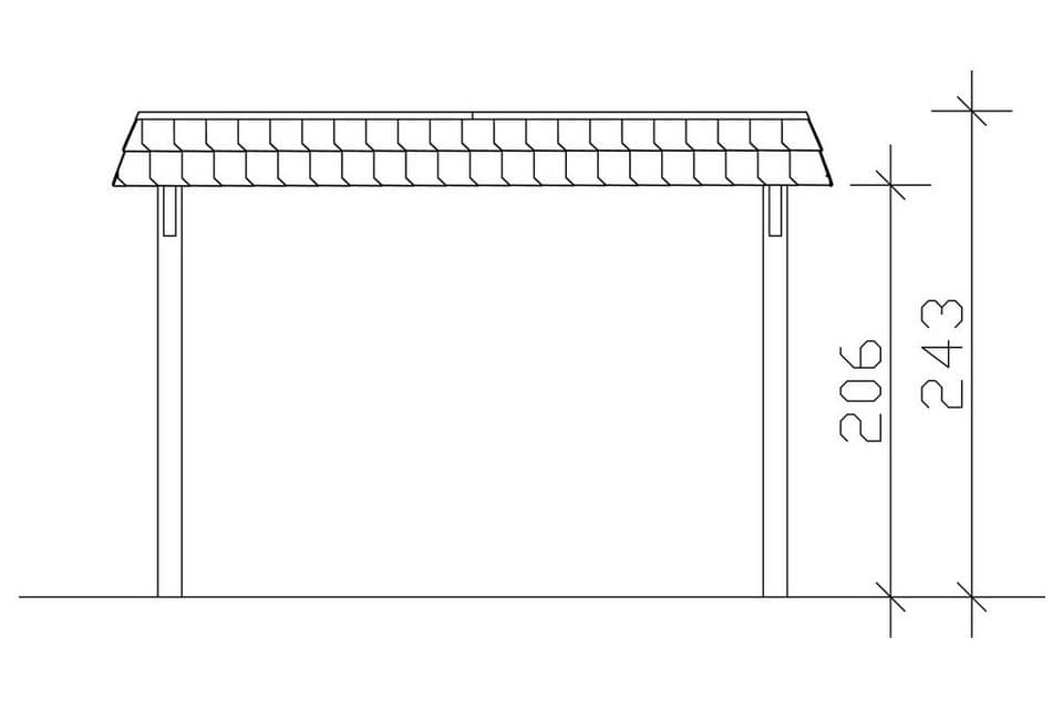 Skanholz Einzelcarport Wendland, BxT: 362x628 cm, 206 cm Einfahrtshöhe - Thumbnail 6