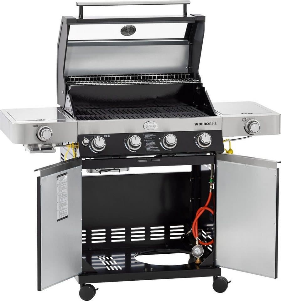 RÖSLE Gasgrill BBQ-Station VIDERO, 25524, G4-S Schwarz, 4 Brenner, extra Primezone und Seitenbrenner, VARIO+ - Thumbnail 3