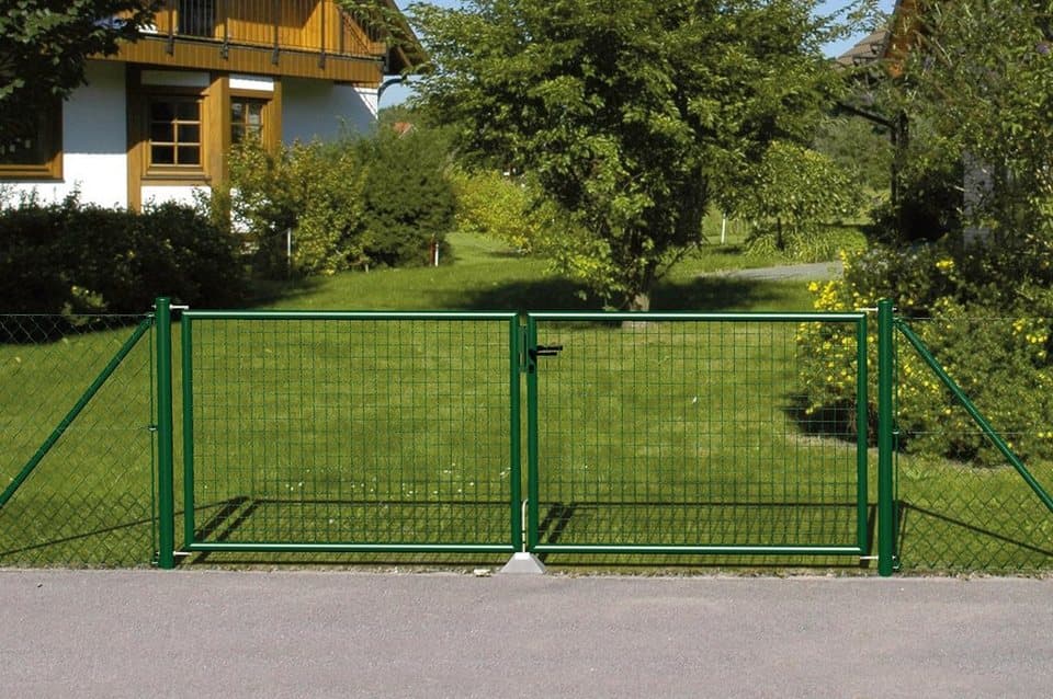 Alberts Zaundoppeltür Wellengitter-Doppeltor mit Zubehör, Höhe: 150 cm, Breite: 408 cm, grün - Thumbnail 2