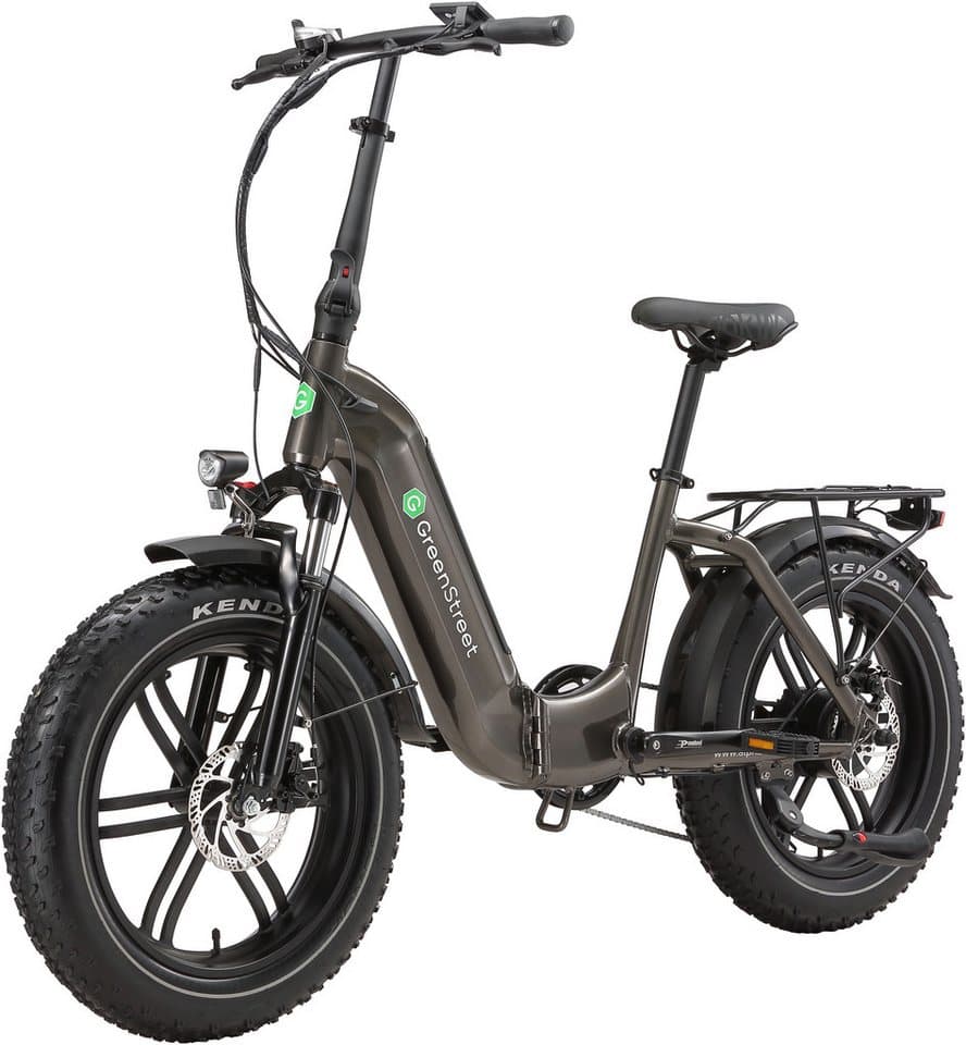 GreenStreet E-Bike Klapprad Tiefeinsteiger Klapprad GS5, 7 Gang Shimano, Kettenschaltung, Heckmotor, 360 Wh, (Set, 2 tlg., mit Akku-Ladegeräte, Fat Tires), Pedelec, Elektrofahrrad für Damen u. Herren - Thumbnail 4